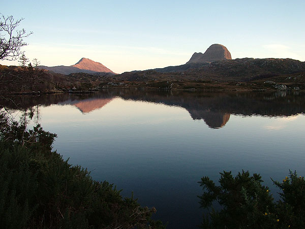 Suilven and Canisp from Loch Druim Suardalain
